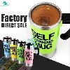 NEW Eco-Friendly Stocked Metal Stainless Steel Self Stirring Mug Coffee Mug 