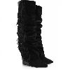 Suede Knee Boots Black