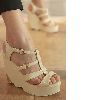 The new design clasp with wedges thick soles sandals CZ-0436 apricot   