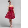 Bridesmaid Dress Knee Length Lace A Line Princess Strapless Dress 