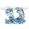 Glass-topped sculpture Table