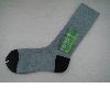 mens grey bamboo sock with black heel