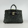 Newest of Best Quality Clemence Leather Large Hermes Birkin 35CM in Black with Gold Hardware