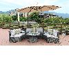 outdoor rattan furniture wicker sofa set half moon