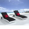 Beach sun lounger/Pool side double lounge with wheel