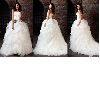 Floor Length Organza Mini Train Princess Wedding Gown