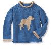 Intarsia round neck baby cashmere pullover