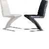 Modern Z shape PU dining chair with metal frame